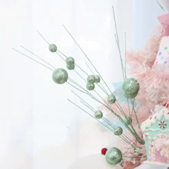 Mint Glitter Ball Spray Pick Hot