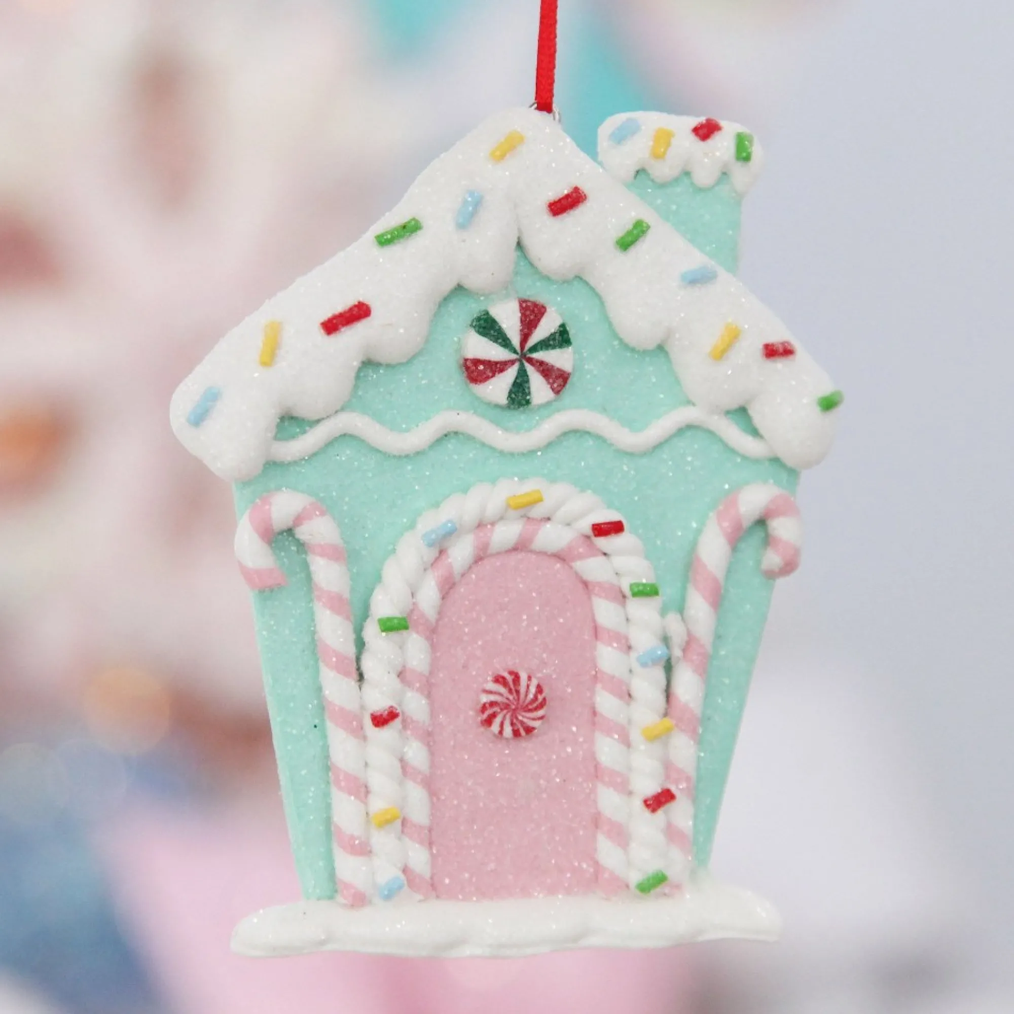Mint Green Candy Gingerbread House Tree Decoration Store