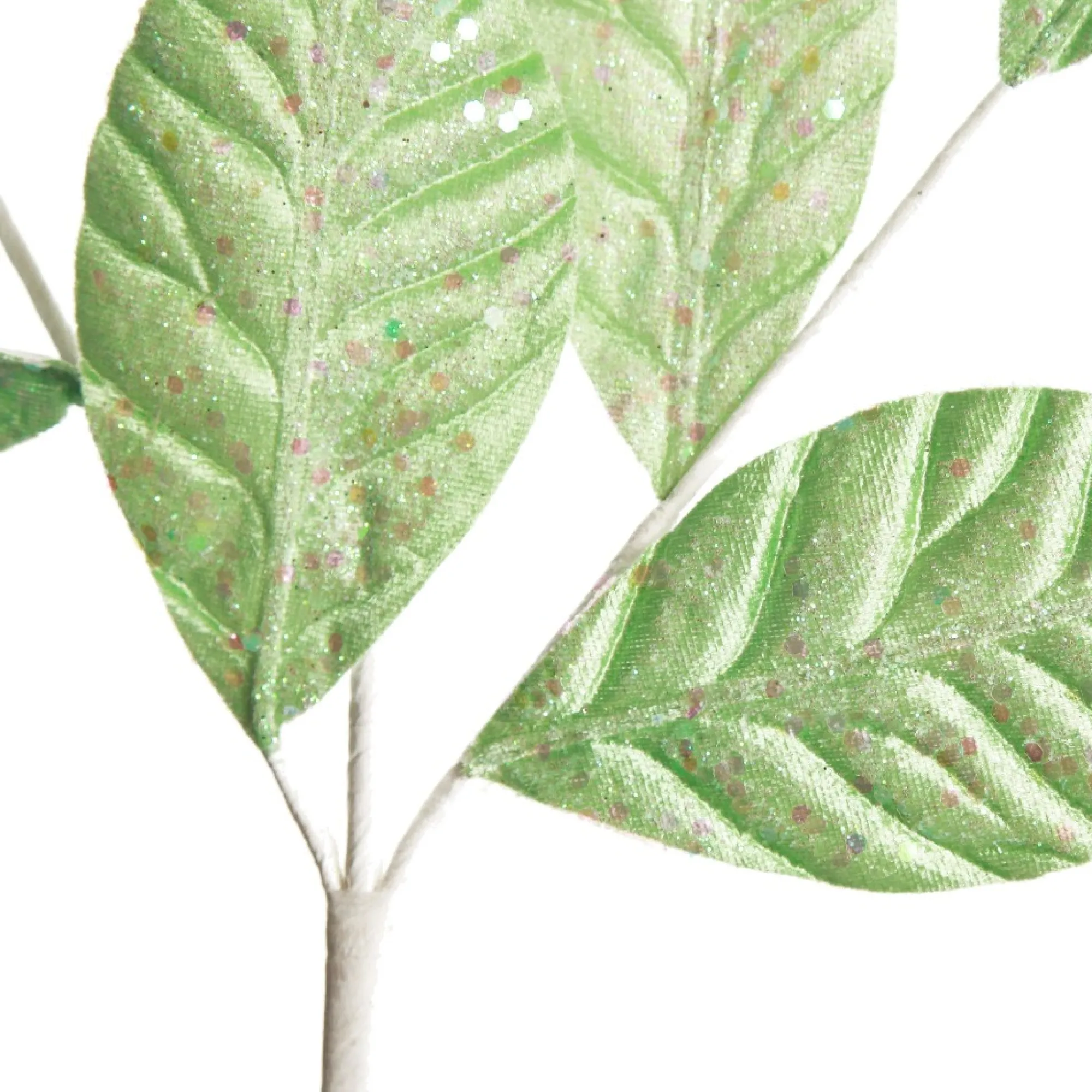 Mint Green Glitter Leaf Spray New