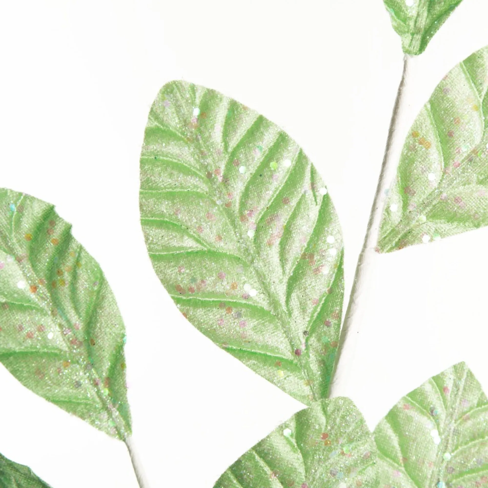 Mint Green Glitter Leaf Spray New