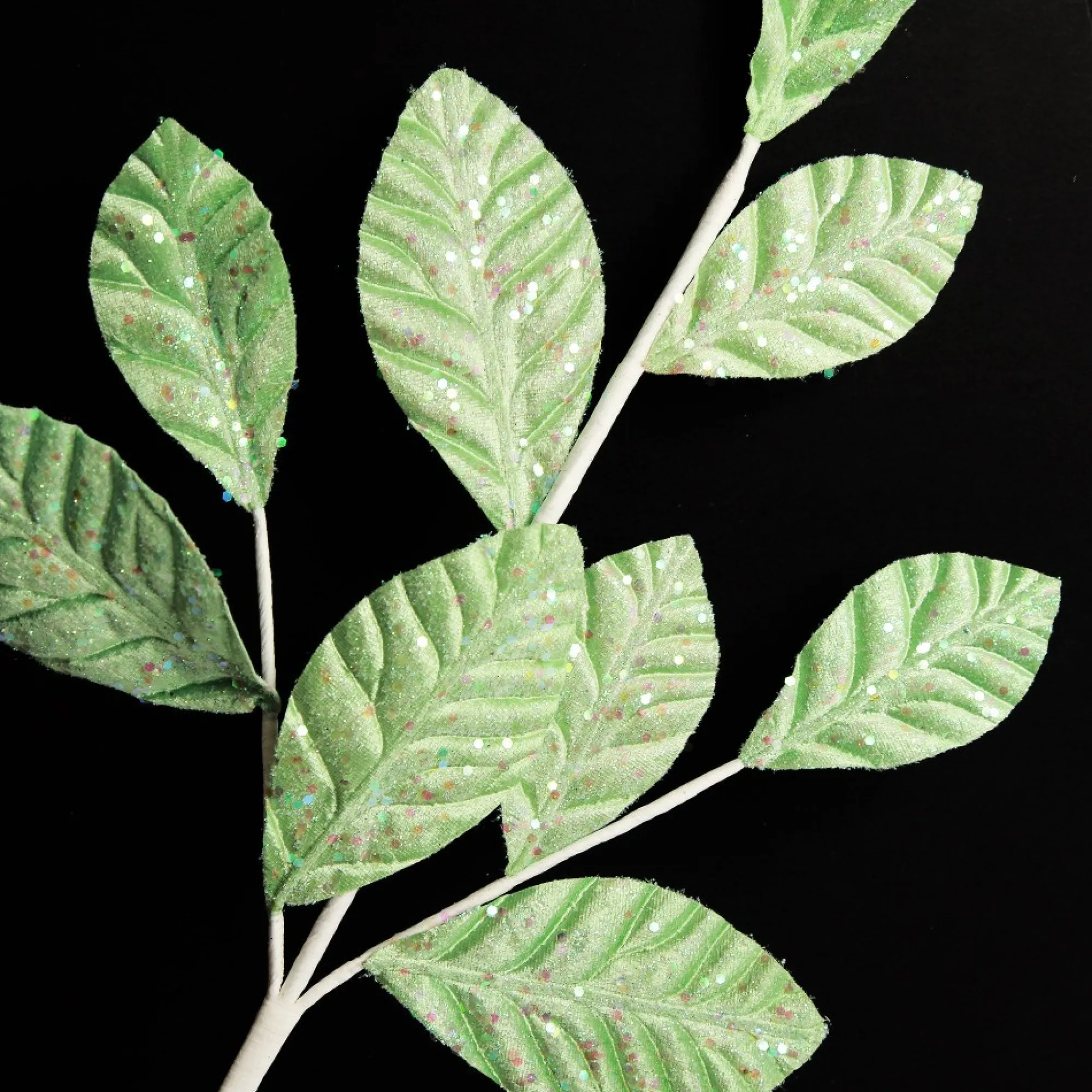 Mint Green Glitter Leaf Spray New