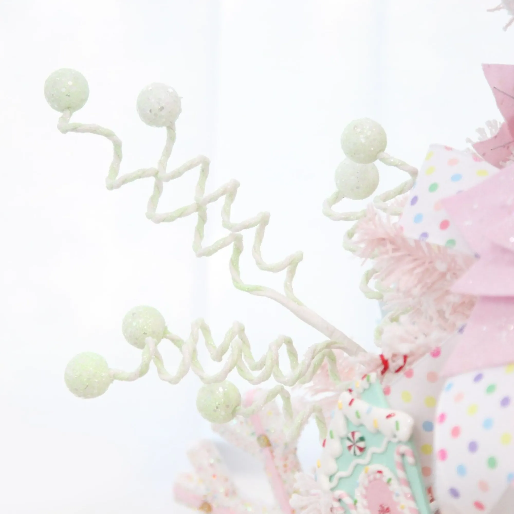 Mint Green Glitter Spiral Ball Pick Clearance