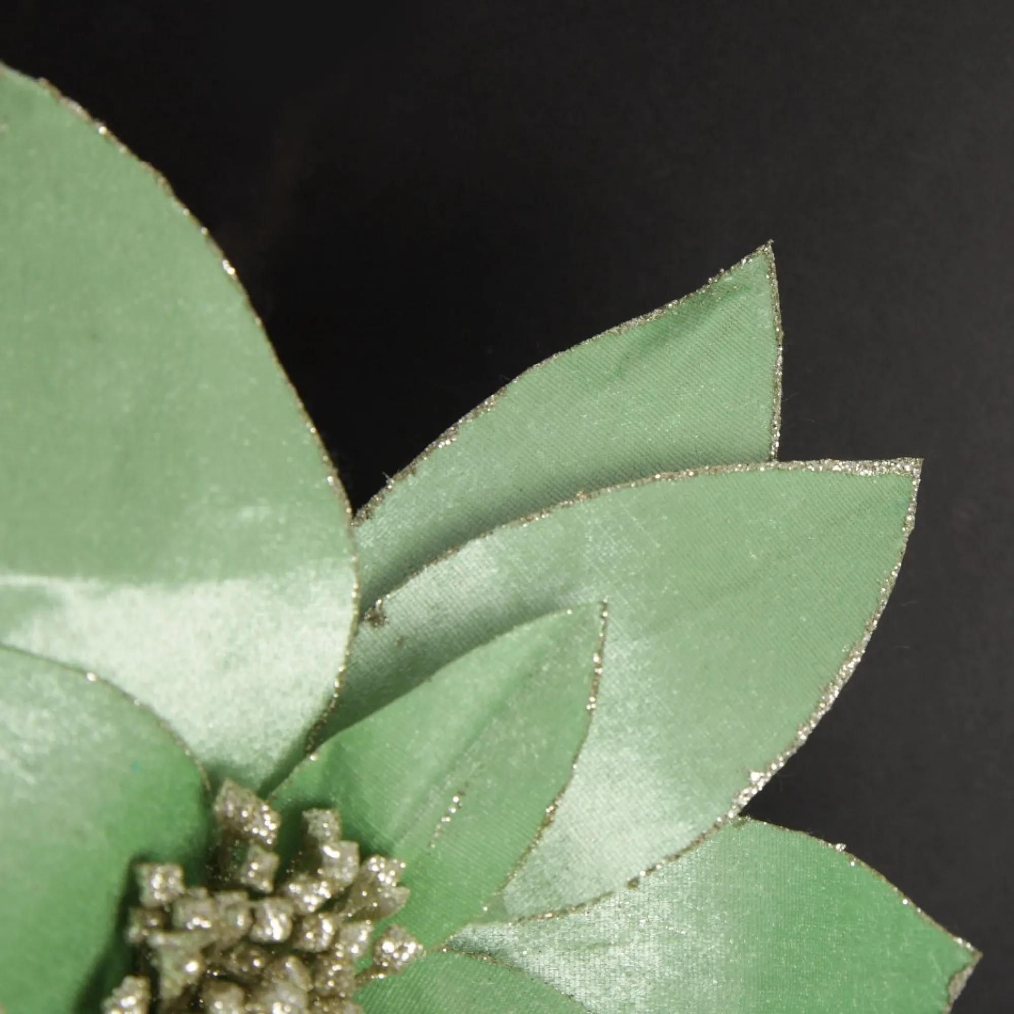 Mint Green Lily Flower Stem with Gold Glitter Trim Hot