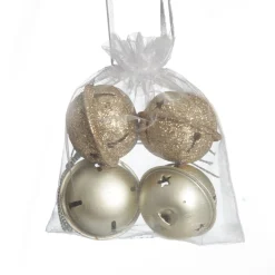 Mixed Finish Gold 4cm Jingle Bell Decorations - Bag of 4 Store