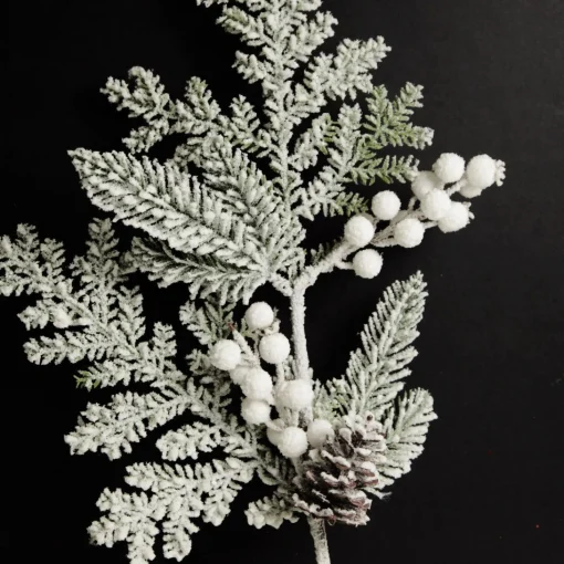 Mixed Pine and Cone Snowy Christmas Spray Store