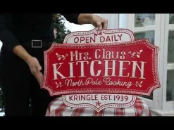 Mrs Claus Kitchen Retro Metal Christmas Sign Best Sale