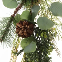 Native Eucalyptus Leaf Christmas Spray with Pinecones New