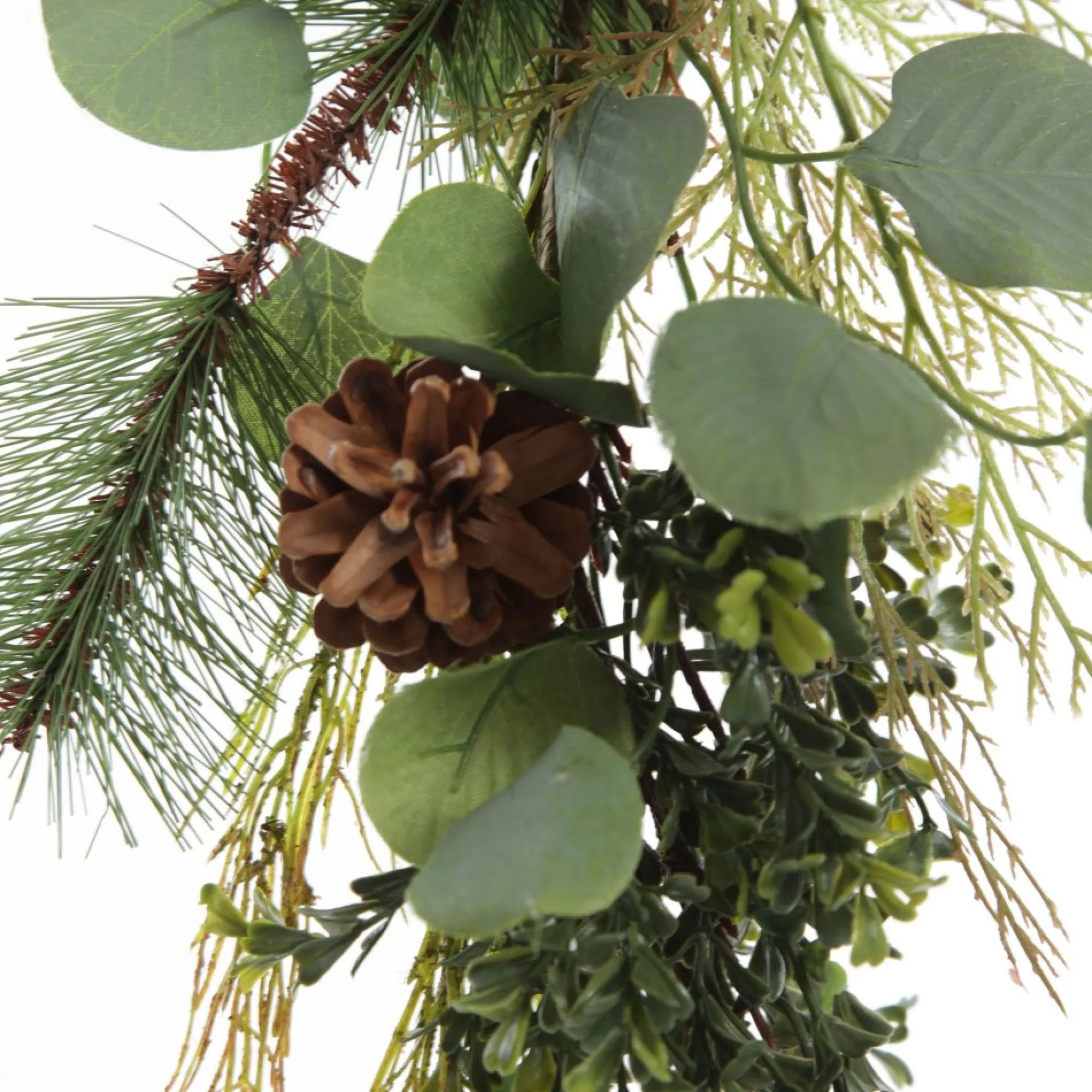 Native Eucalyptus Leaf Christmas Spray with Pinecones New