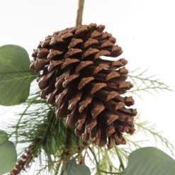 Native Eucalyptus Leaf Christmas Spray with Pinecones New