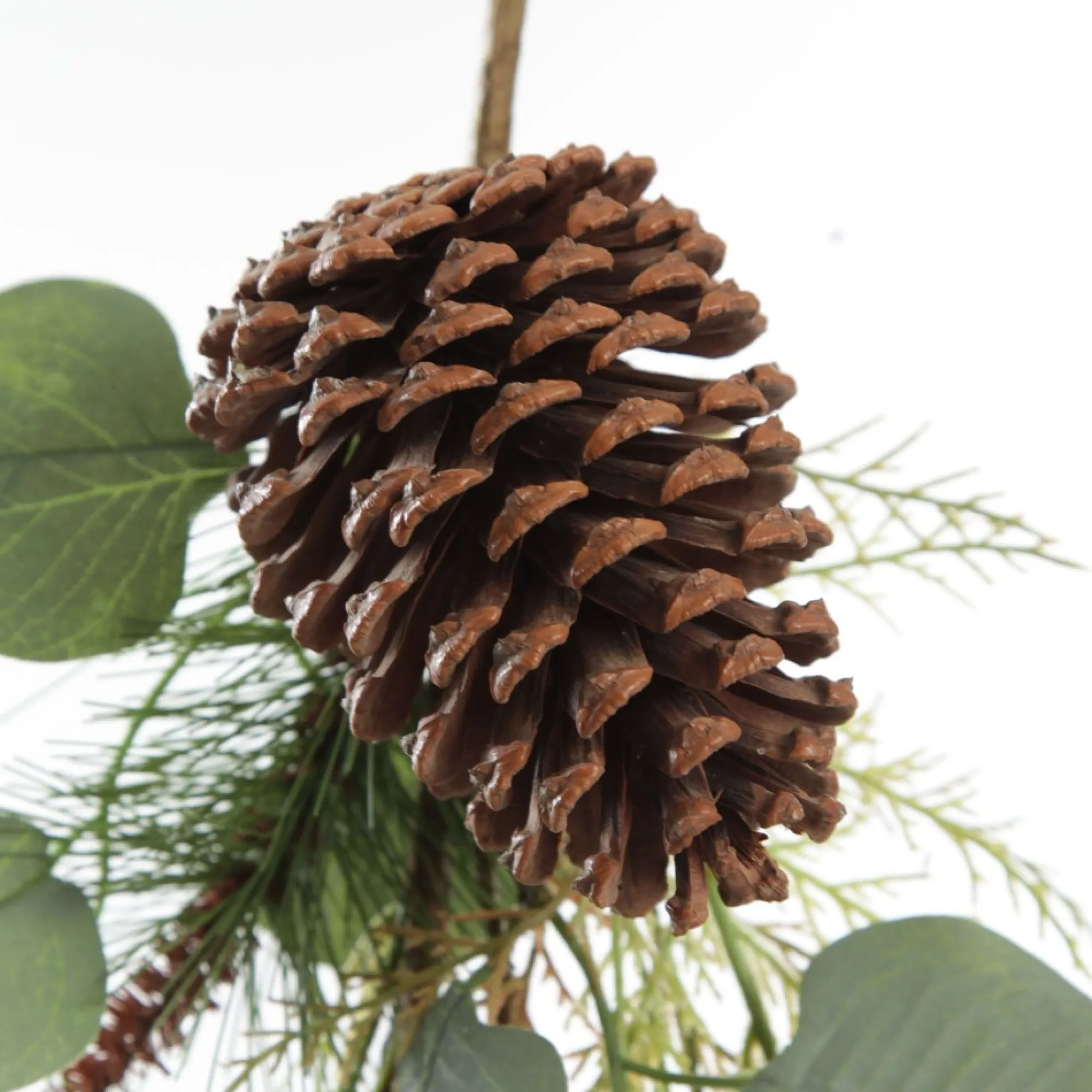 Native Eucalyptus Leaf Christmas Spray with Pinecones New