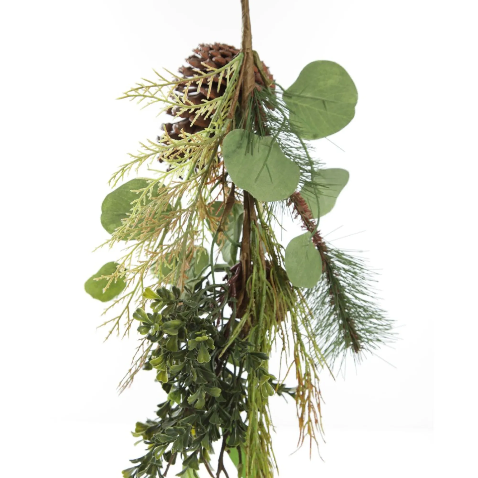 Native Eucalyptus Leaf Christmas Spray with Pinecones New