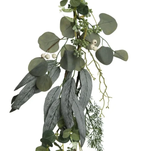 Native Eucalyptus Leaf Christmas Garland with White Berries Fashion