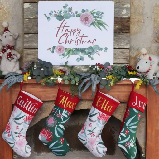 Native Eucalyptus Leaf Christmas Garland with White Berries Fashion