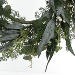 Native Eucalyptus Leaf Christmas Wreath with White Berries Cheap