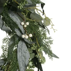 Native Eucalyptus Leaf Christmas Wreath with White Berries Cheap