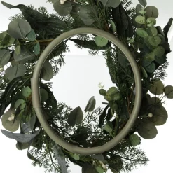 Native Eucalyptus Leaf Christmas Wreath with White Berries Cheap