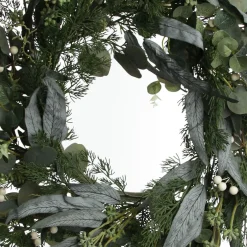 Native Eucalyptus Leaf Christmas Wreath with White Berries Cheap