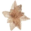 Natural Burlap Poinsettia Flower Clip with Beads Outlet