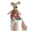 Natural Calico Fabric Boy Mouse Grey and Pink Cheap