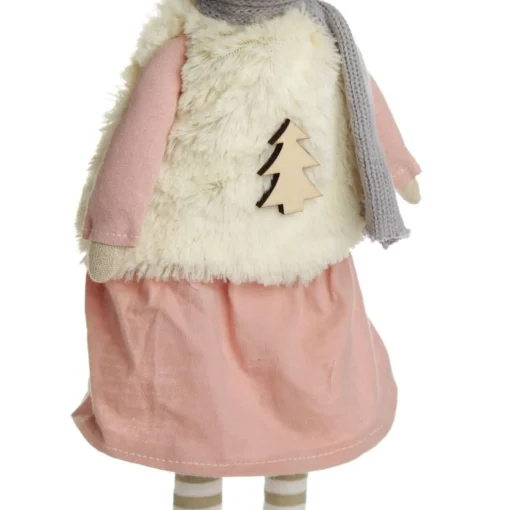 Natural Calico Fabric Girl Mouse Grey and Pink Fashion