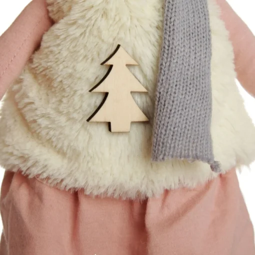 Natural Calico Fabric Girl Mouse Grey and Pink Fashion