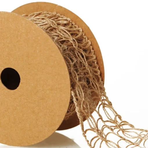 Natural Jute Loose Weave Ribbon - Design C Lace Store