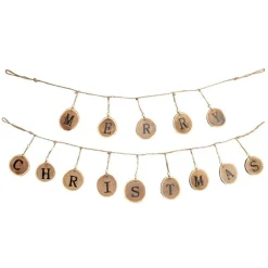 Natural Wood Merry Christmas Garland Hot