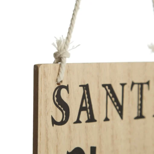 Natural Wood Santa Please Stop Here Arrow Sign - Red Reindeer Online