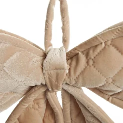 Nude Pink Padded Quilted Velvet Bow Store