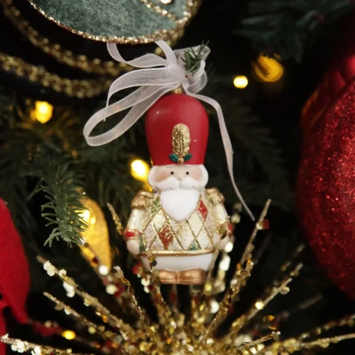 Nutcracker and Teddy Bear Christmas Decoration - Set of 2 Outlet