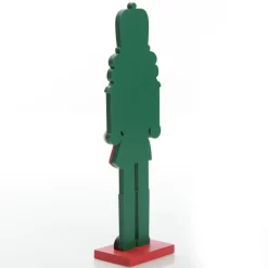 Painted Green Drummer Plywood Nutcracker Christmas Ornament on Base Shop