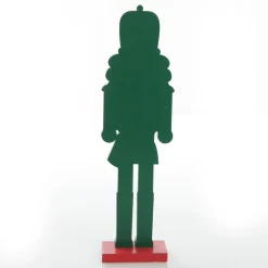 Painted Green Drummer Plywood Nutcracker Christmas Ornament on Base Shop