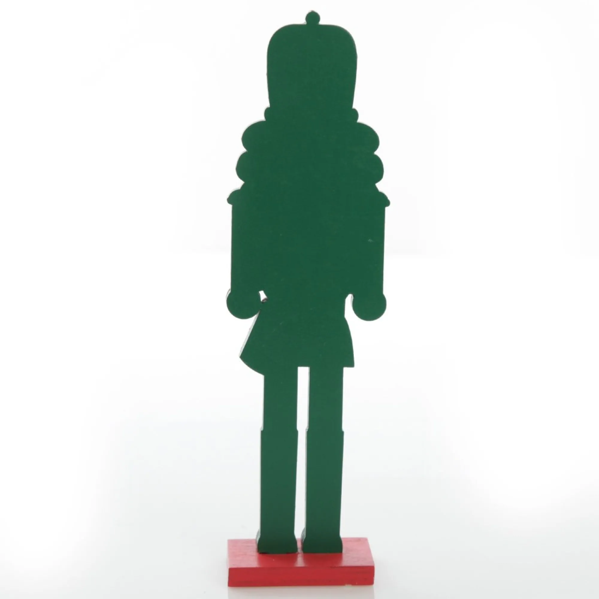 Painted Green Drummer Plywood Nutcracker Christmas Ornament on Base Shop