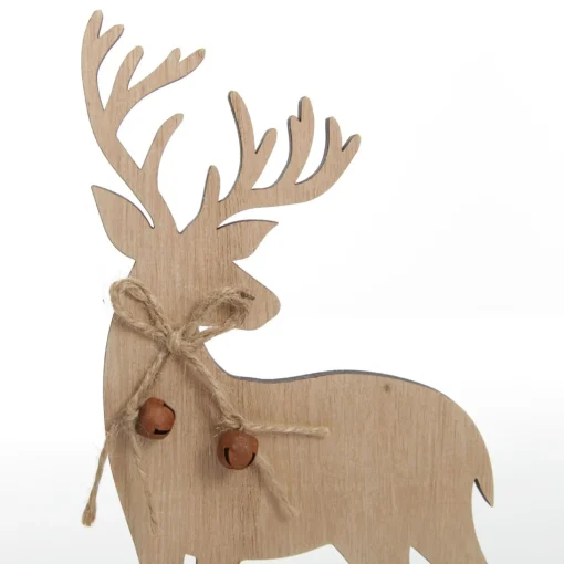 Pair of Wooden Reindeer Cutout Ornaments Hot