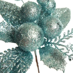 Pale Blue Glitter Ball and Leaf Pick - Set of 2 Pale Blue Glitter Ball And Leaf Pick - Set Of 2 Best