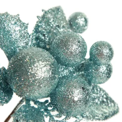 Pale Blue Glitter Ball and Leaf Pick - Set of 2 Pale Blue Glitter Ball And Leaf Pick - Set Of 2 Best