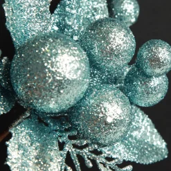 Pale Blue Glitter Ball and Leaf Pick - Set of 2 Pale Blue Glitter Ball And Leaf Pick - Set Of 2 Best