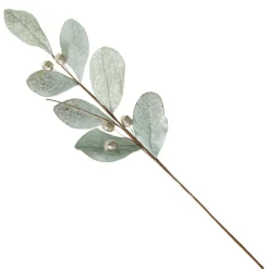 Pale Blue Mixed Leaf Christmas Spray with Beads Fashion