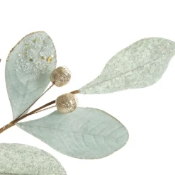 Pale Blue Mixed Leaf Christmas Spray with Beads Fashion