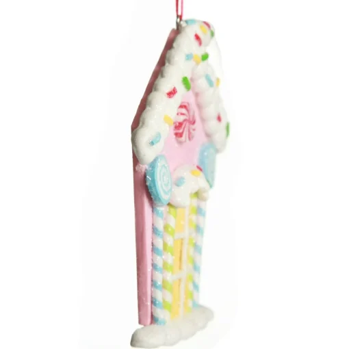 Pastel Pink Candy Gingerbread House Tree Decoration Best