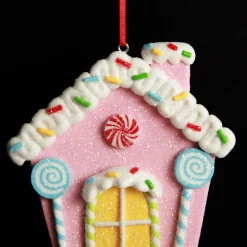 Pastel Pink Candy Gingerbread House Tree Decoration Best