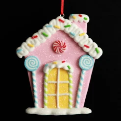Pastel Pink Candy Gingerbread House Tree Decoration Best