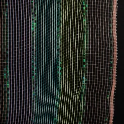 Pastel Stripe Metallic Thread Decomesh Roll Hot