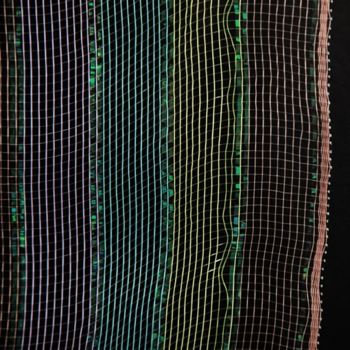 Pastel Stripe Metallic Thread Decomesh Roll Hot