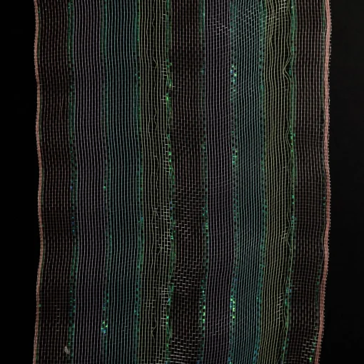 Pastel Stripe Metallic Thread Decomesh Roll Hot