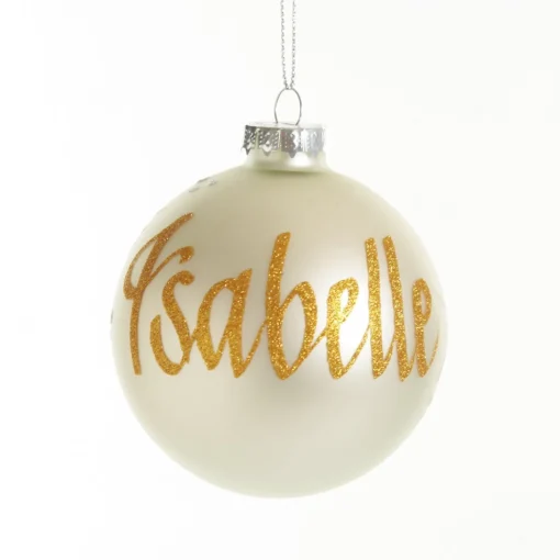 Pearl Glass Personalised Christmas Bauble Outlet