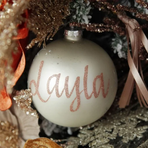 Pearl Glass Personalised Christmas Bauble Outlet