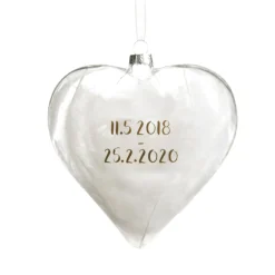 Personalised Angel Wings Feather Glass Heart Hot
