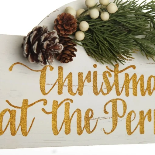 Personalised Arched Country Christmas Wood Plaque with White Berry Flash Sale