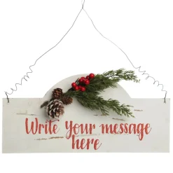 Personalised Arched Country Christmas Wood Plaque with Red Berry Cheap